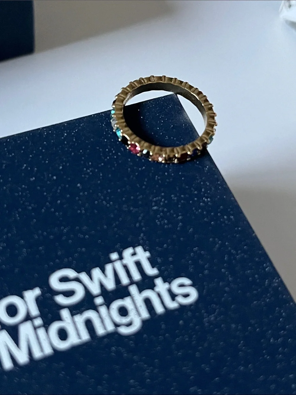 Taylor Swift Midnights Bejeweled Crystal Band Ring - Gold Tone size 5